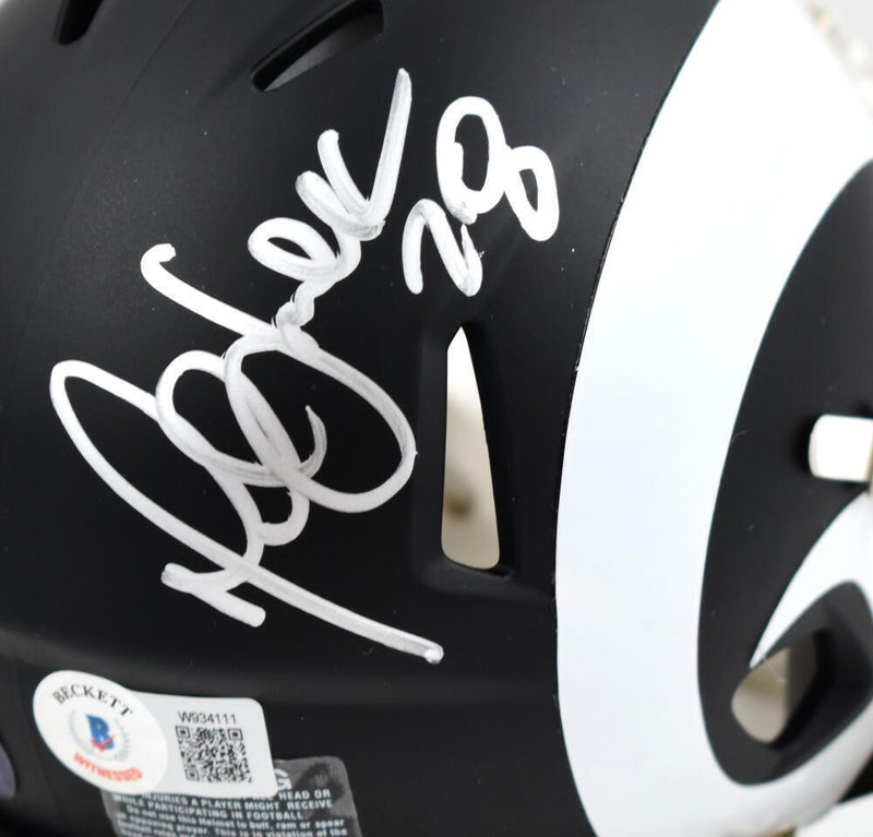 Marshall Faulk Signed St. Louis Rams Flat Black Speed Mini Helmet