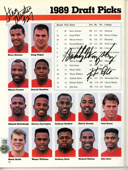 Steve Atwater & Bobby Humphrey Signed Denver Broncos 1989 Yearbook