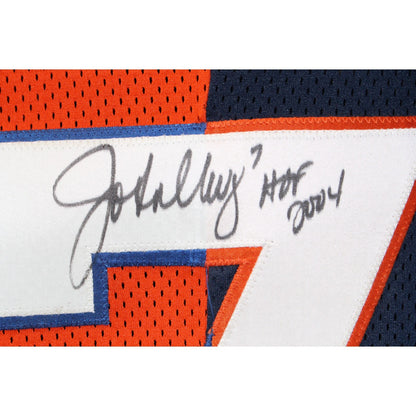 John Elway Signed Denver Broncos Half & Half Jersey HOF Inscription