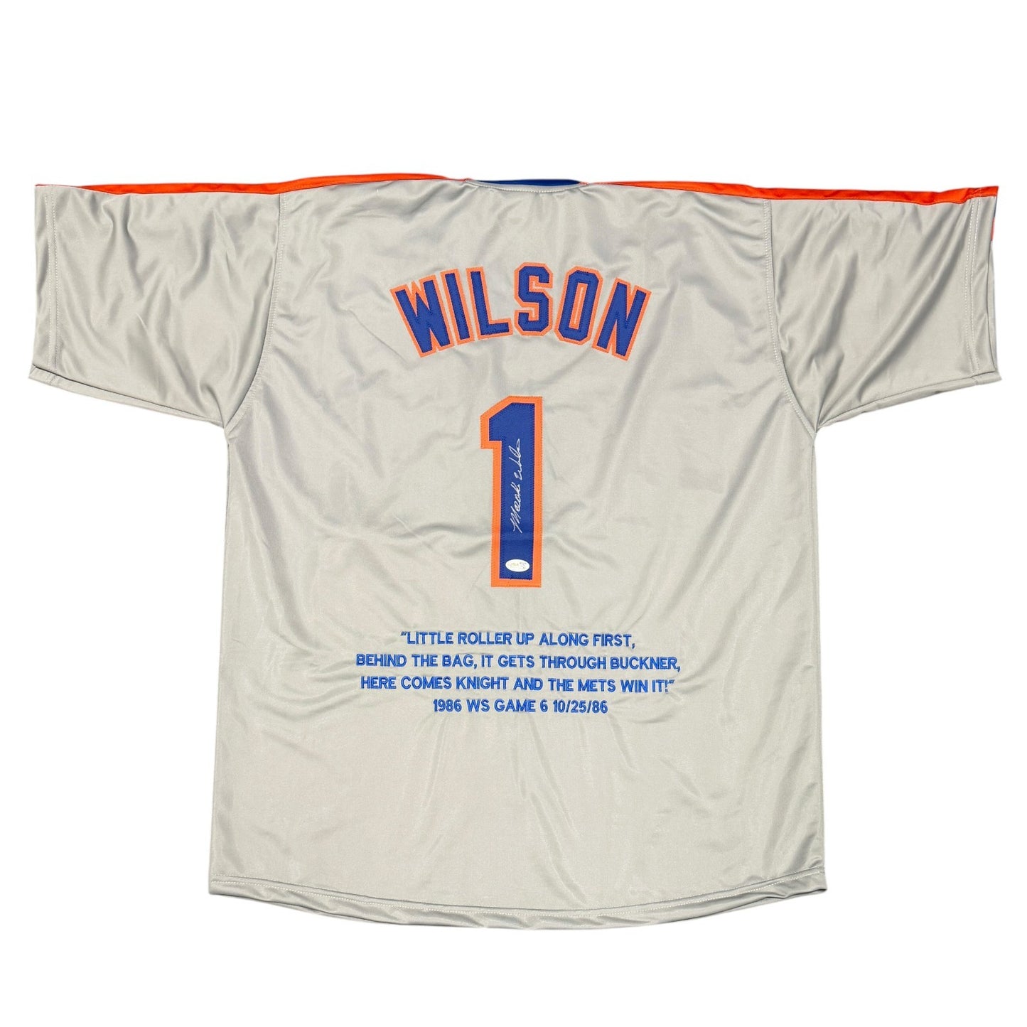 Mookie Wilson Signed New York Mets 1986 WS Play Custom Jersey (JSA COA)