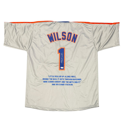 Mookie Wilson Signed New York Mets 1986 WS Play Custom Jersey (JSA COA)