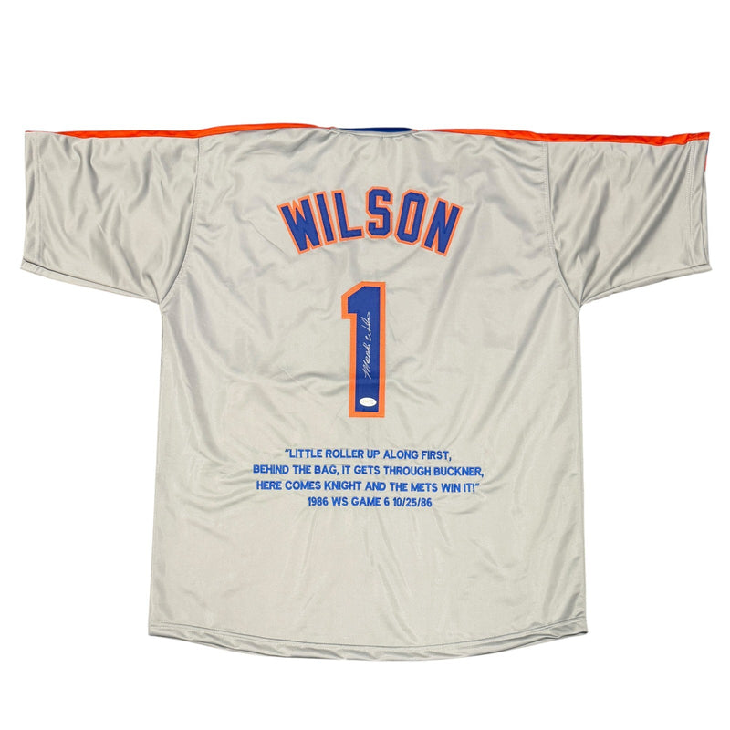 Mookie Wilson Signed New York Mets 1986 WS Play Custom Jersey (JSA COA)