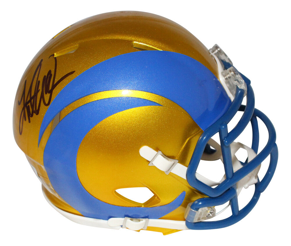 Kurt Warner Autographed St. Louis Rams Flash Speed Mini Helmet BAS