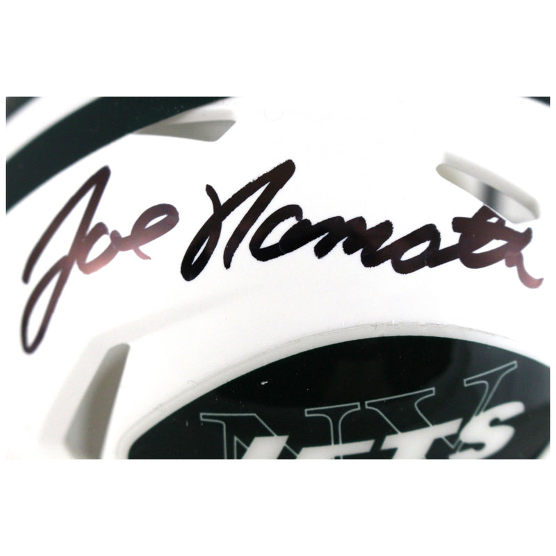Joe Namath Autographed New York Jets Throwback Mini Helmet (Beckett)