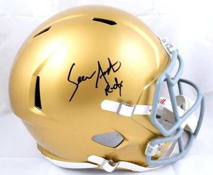 Sean Astin Signed Notre Dame Fighting Irish Full Size Speed Helmet - Black