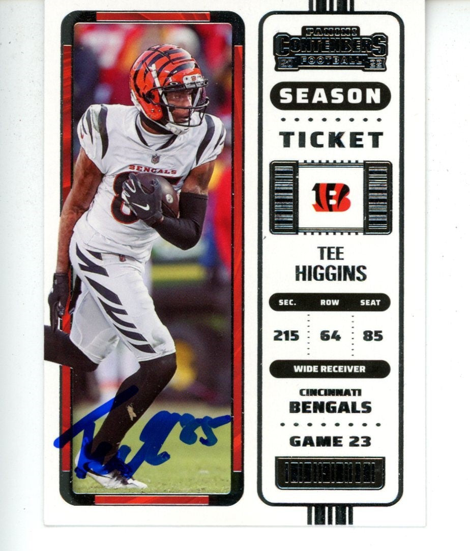 Tee Higgins Autographed 2022 Panini Contenders #19 Cincinnati Bengals Card