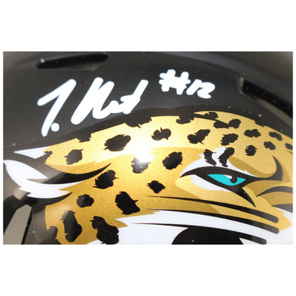 Travis Hunter Autographed Jacksonville Jaguars Mini Helmet (Beckett COA)