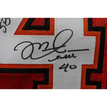 Mike Alstott Autographed Red Custom Jersey (SB XXXVII Champs)