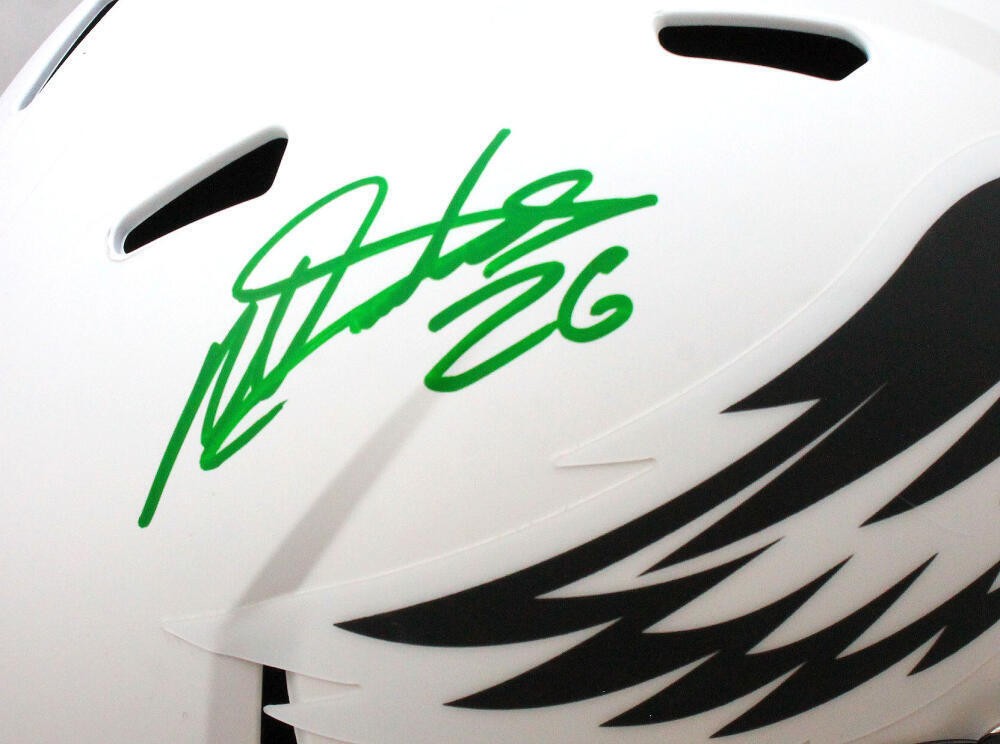 Miles Sanders Signed Philadelphia Eagles Full Size Lunar Speed Helmet