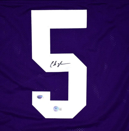 Chris Johnson Autographed Purple Custom College Style Jersey