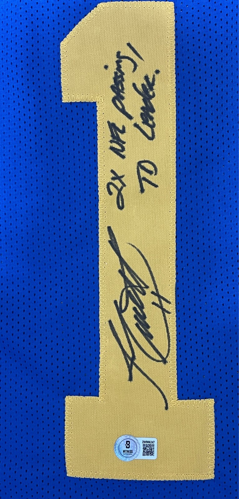 Jim Everett Signed Los Angeles Rams Custom Jersey (2x Passing TD Leader)