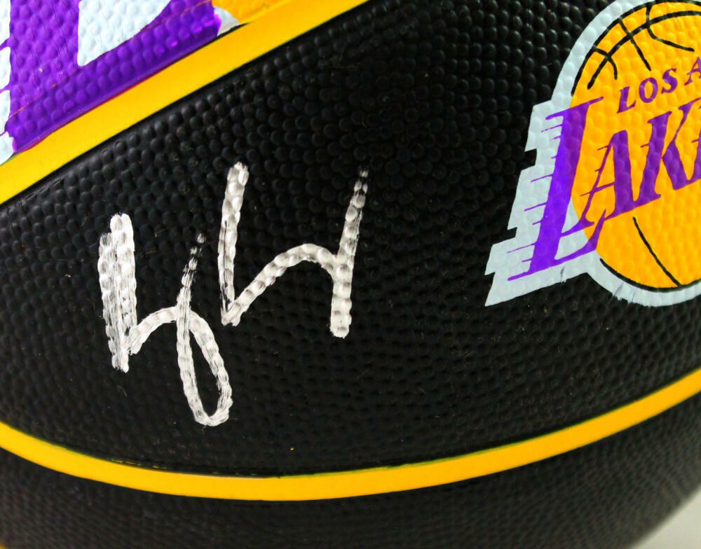 Kyle Kuzma Autographed Los Angeles Lakers Logo Black Basketball