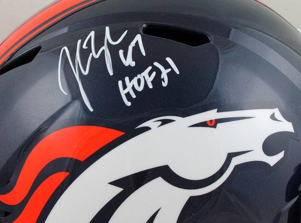 John Lynch Autographed Denver Broncos White Speed Full Size Helmet