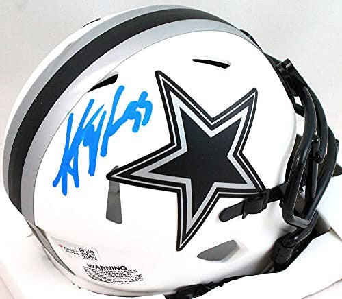 Leighton Vander Esch Signed Dallas Cowboys Lunar Mini Helmet