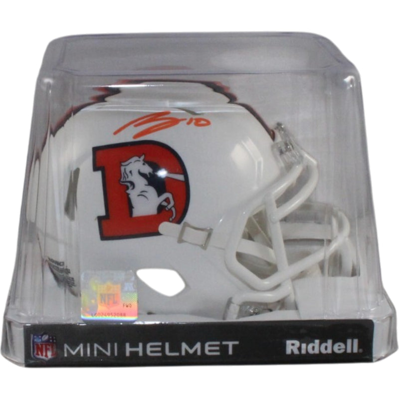 Bo Nix Autographed Denver Broncos 2023 Alternate Mini Helmet