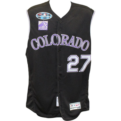 Trevor Story Signed Colorado Rockies 2018 Postseason Game Issued Jersey