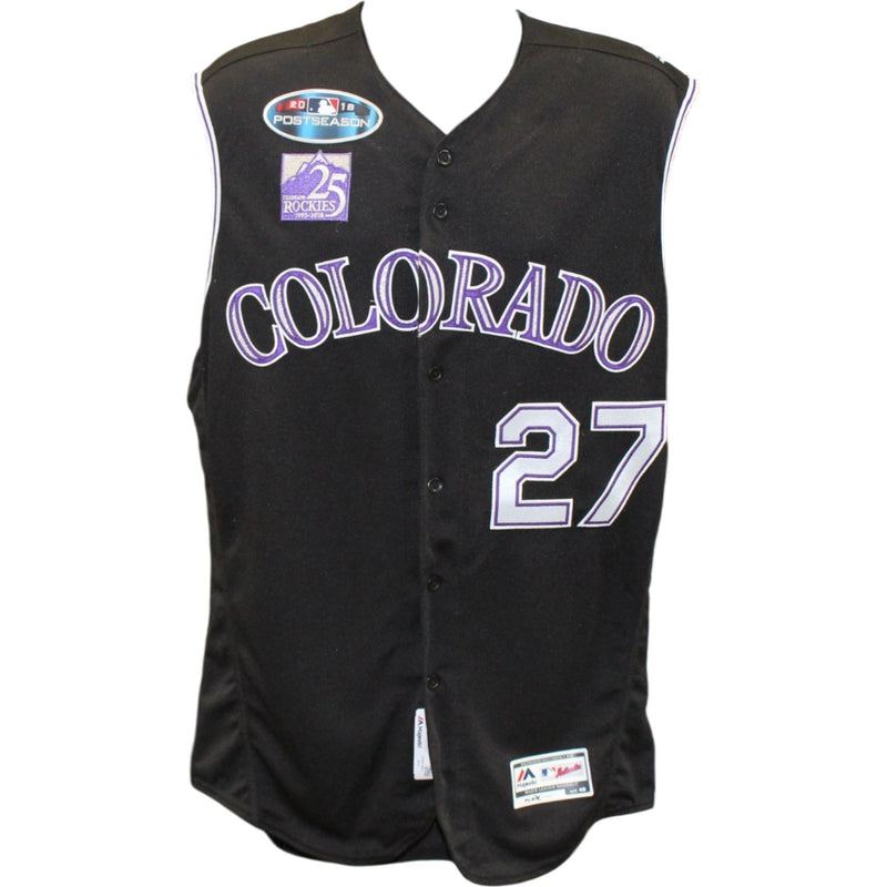 Trevor Story Signed Colorado Rockies 2018 Postseason Game Issued Jersey