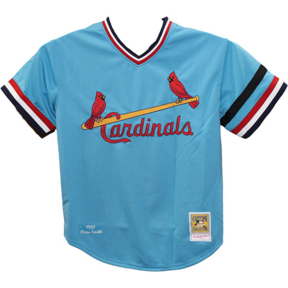Ozzie Smith Signed St. Louis Cardinals Mitchell & Ness Blue Jersey HOF 02