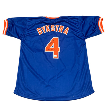Lenny Dykstra Signed New York Mets Custom Jersey (86 WSC) - Beckett