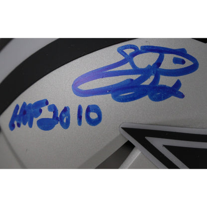 Emmitt Smith Dallas Cowboys Autographed Rave Mini Helmet (HOF Inscription)