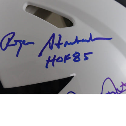 Roger Staubach, Tony Dorsett & Drew Pearson Signed Cowboys Authentic TB Helmet