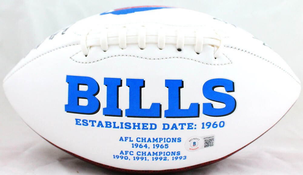 AJ Epenesa Signed Buffalo Bills Logo Football - Bills Mafia Inscription