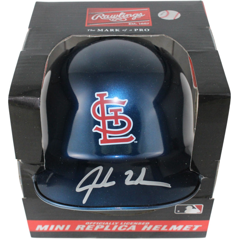 Jordan Walker St Louis Cardinals Autographed Chrome Mini Batting Helmet