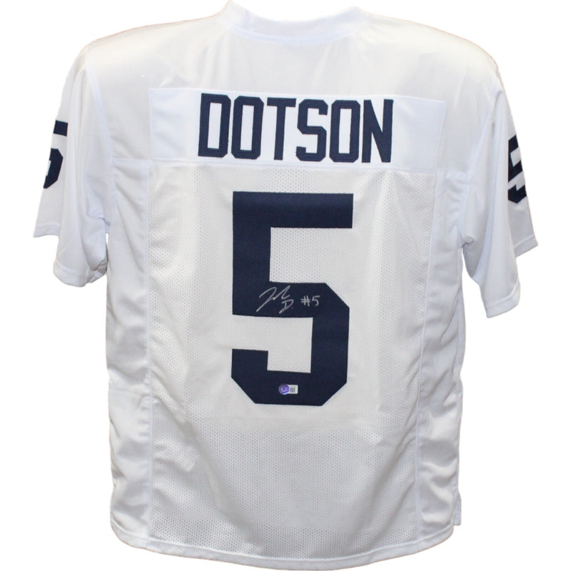 Jahan Dotson Signed Penn State College Style White Jersey (Beckett)