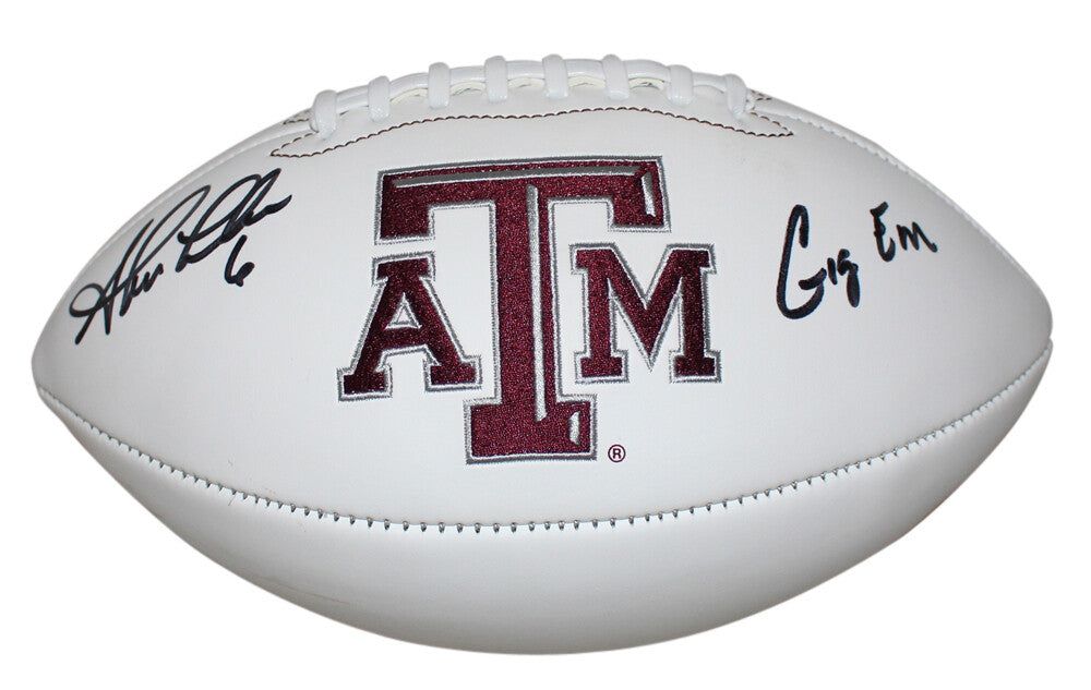 Shane Lechler Signed Texas A&M Aggies Logo Football "Gig Em" BAS