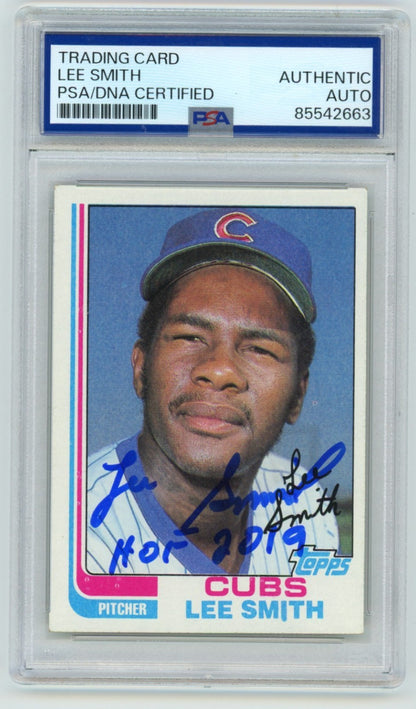 Lee Smith Signed 1982 Topps #452 Rookie Card PSA Authentic Auto Cubs