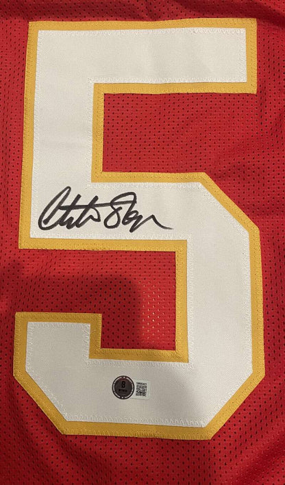 Christian Okoye Signed Kansas City Chiefs Custom Football Jersey (BAS)