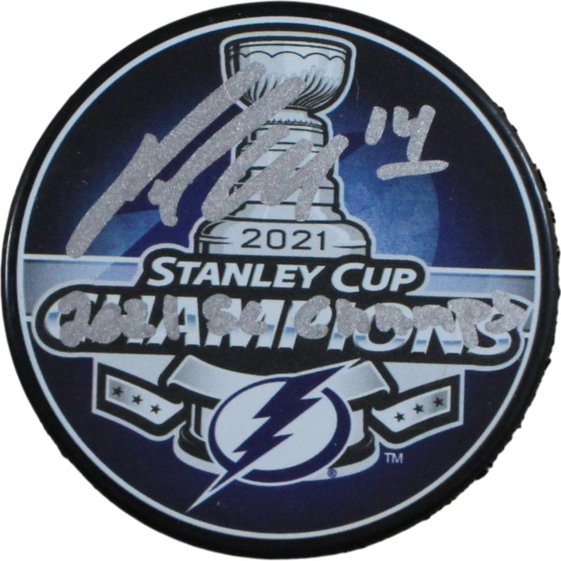 Patrick Maroon Autographed Tampa Bay Lightning 2021 Stanley Cup Champs Puck