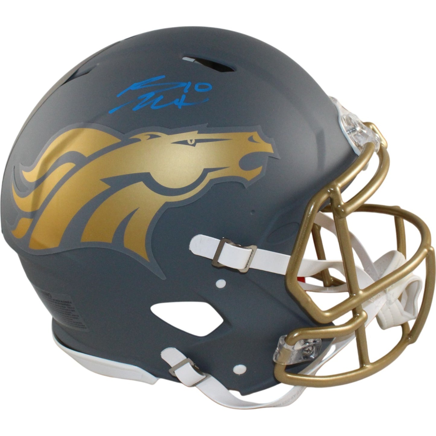 Bo Nix Denver Broncos Autographed Authentic Slate Full Size Helmet