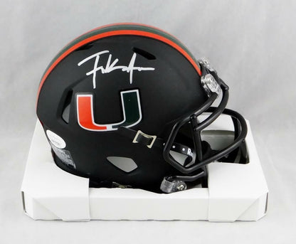 Frank Gore Signed Miami Hurricanes Black Mini Helmet