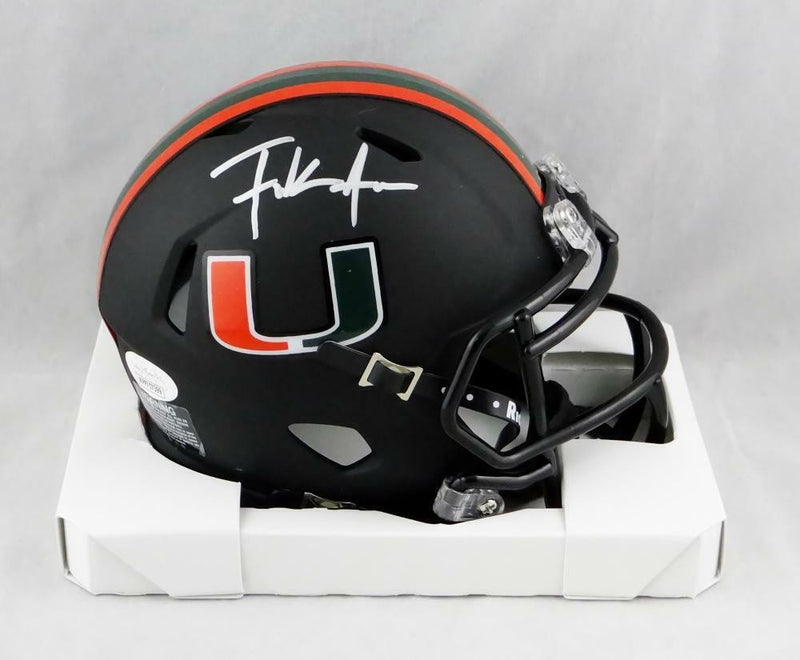 Frank Gore Signed Miami Hurricanes Black Mini Helmet