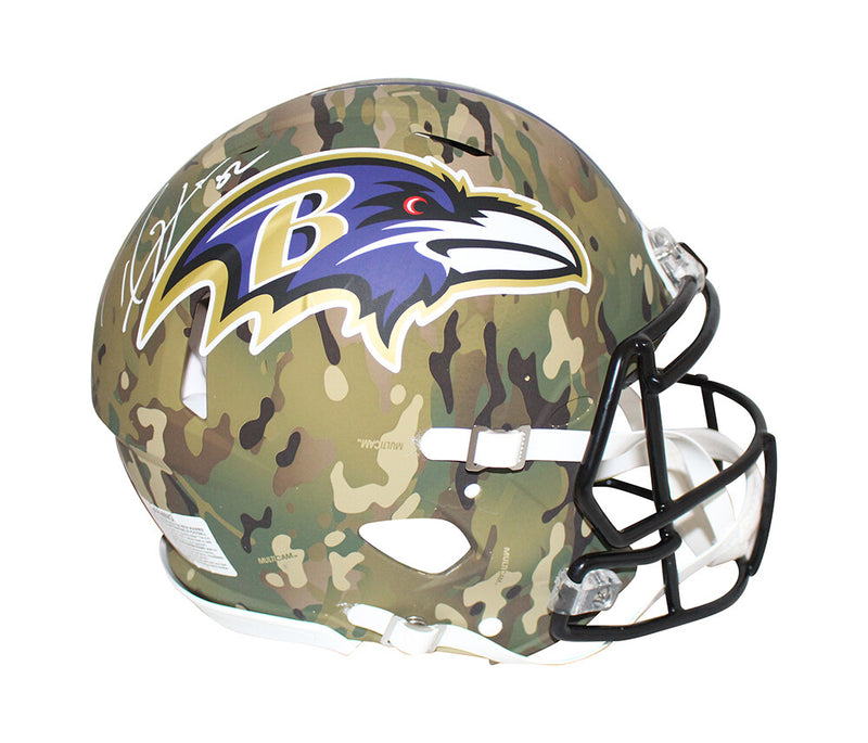 Ray Lewis Signed Baltimore Ravens Authentic Camo Speed Full Size Helmet
