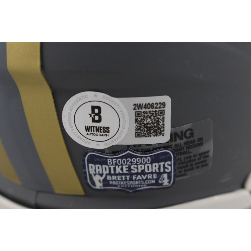 Brett Favre Autographed Green Bay Packers Slate Mini Helmet