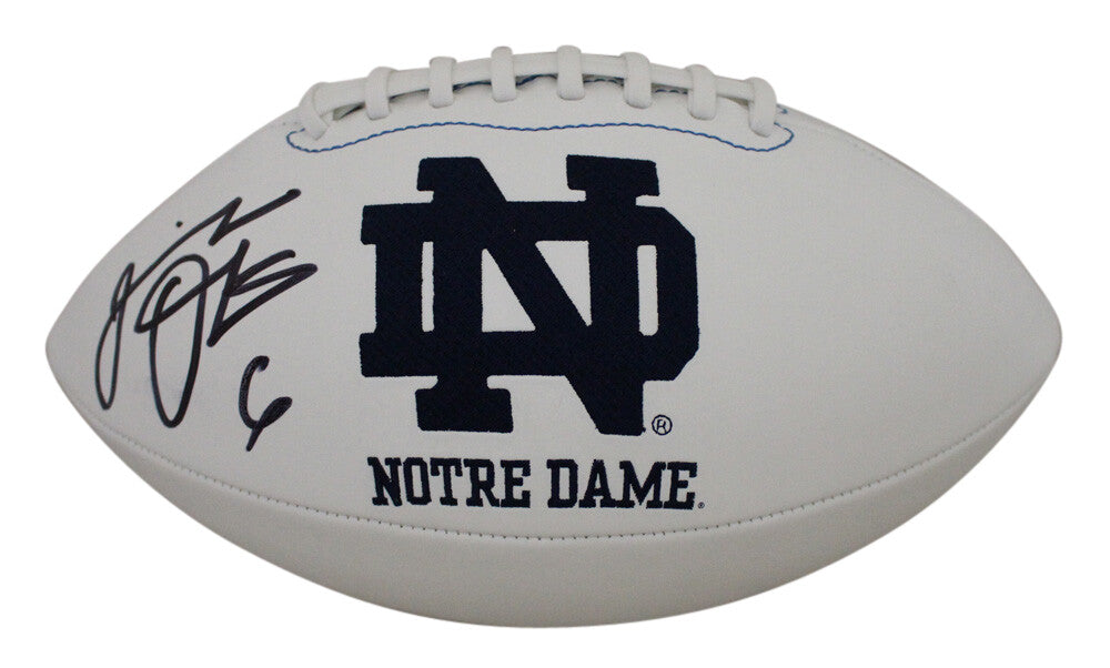 Jeremiah Owusu-Koramoah Autographed Notre Dame Logo Football (BAS)