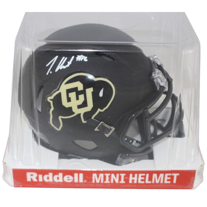 Travis Hunter Autographed Colorado Buffaloes Black Mini Helmet