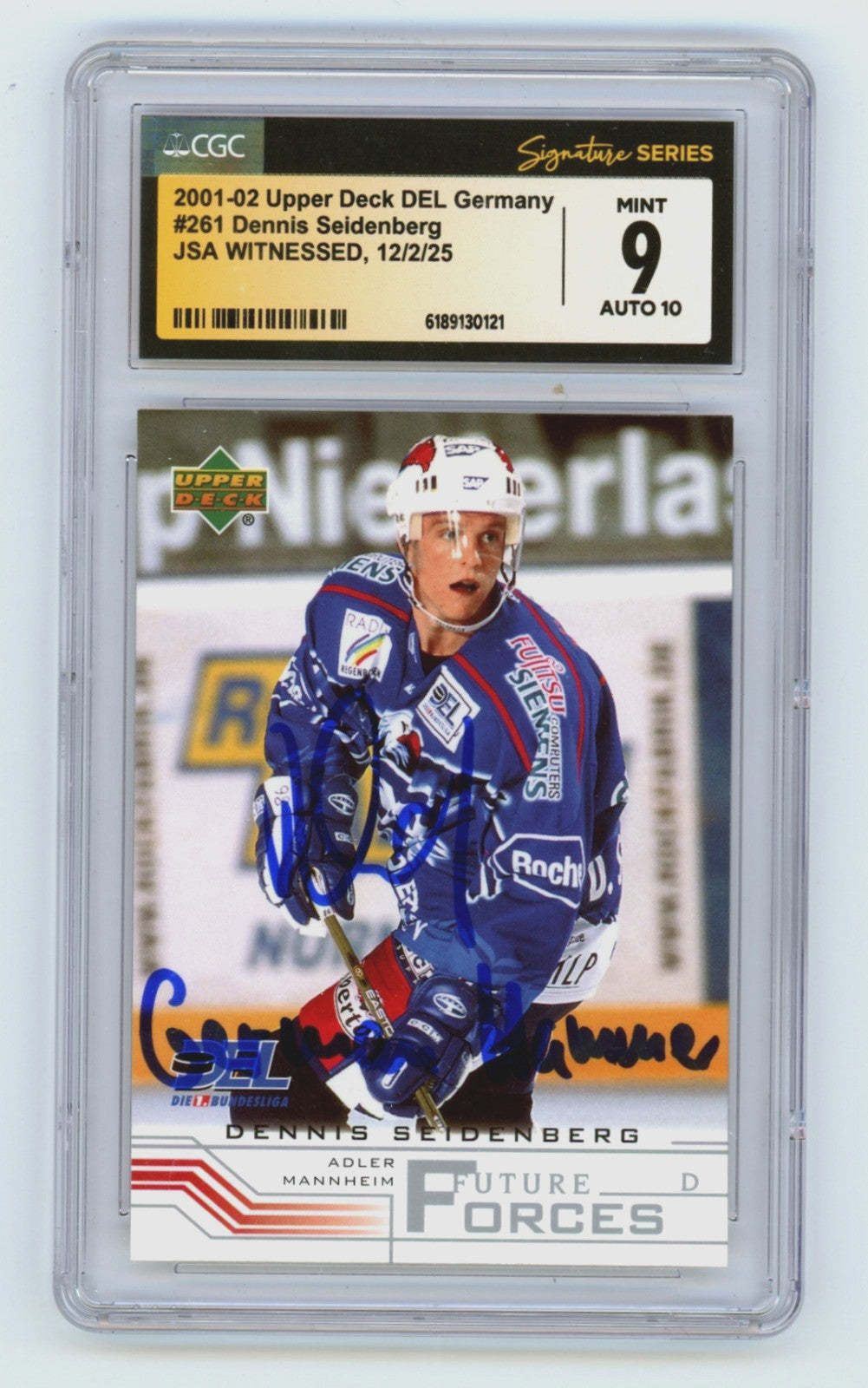 Dennis Seidenberg Signed 2001-02 Upper Deck DEL Trading Card