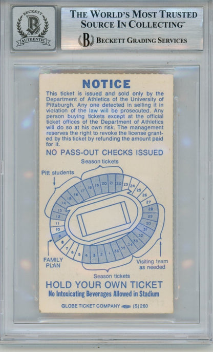 Tony Dorsett Signed Pittsburgh Panthers Slabbed Ticket - Heisman