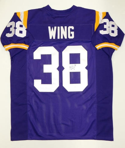 Brad Wing Autographed Purple Custom Jersey