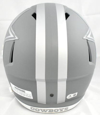 Roger Staubach Signed Dallas Cowboys Full Size Slate Speed Helmet