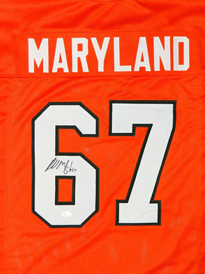 Russell Maryland Signed Orange Custom College Style Jersey