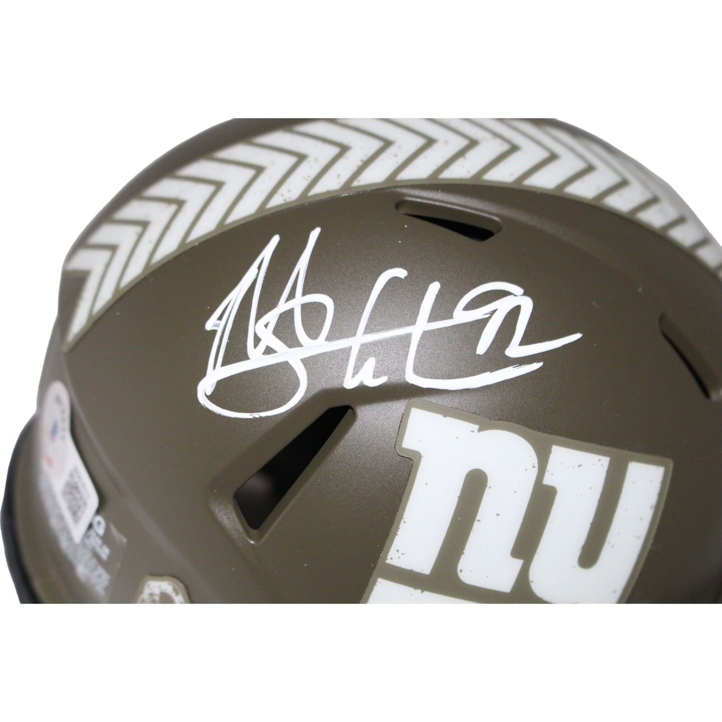 Michael Strahan Autographed New York Giants Salute to Service Mini Helmet