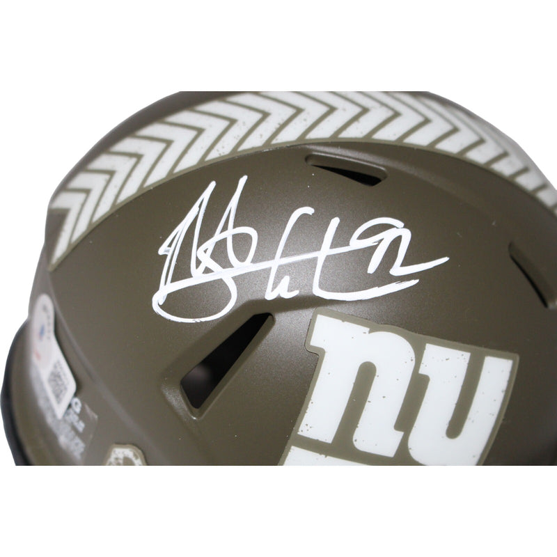 Michael Strahan Autographed New York Giants Salute to Service Mini Helmet