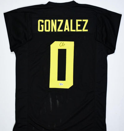 Christian Gonzalez Signed Black College Style Jersey