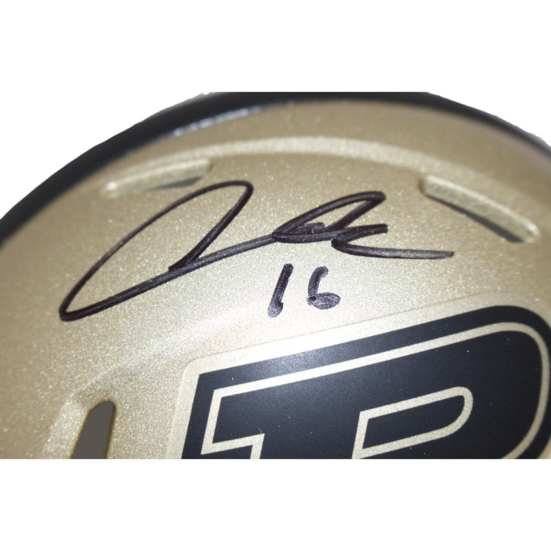 Aidan O'Connell Signed Purdue Boilermakers Gold Mini Helmet (BAS)