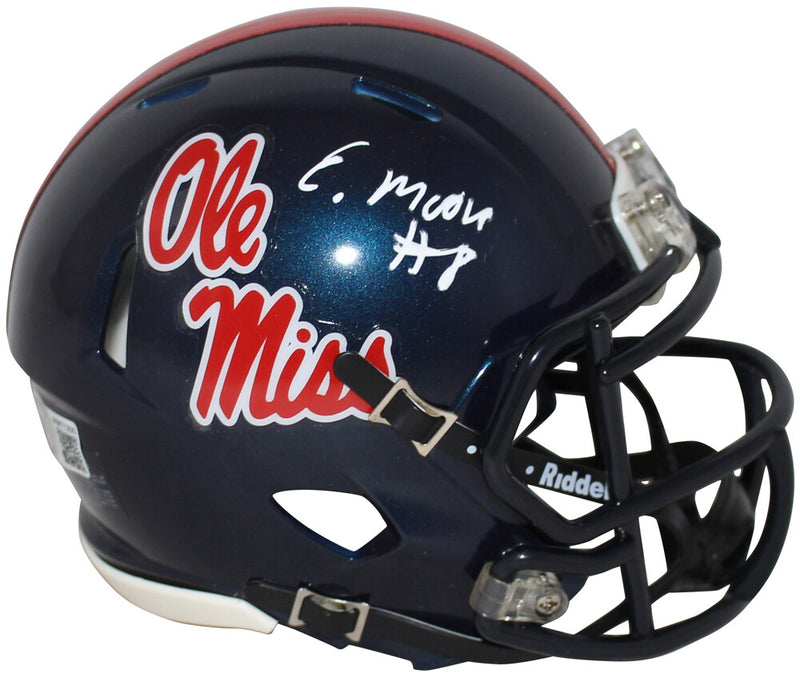 Elijah Moore Ole Miss Rebels Autographed Speed Mini Helmet Beckett BAS