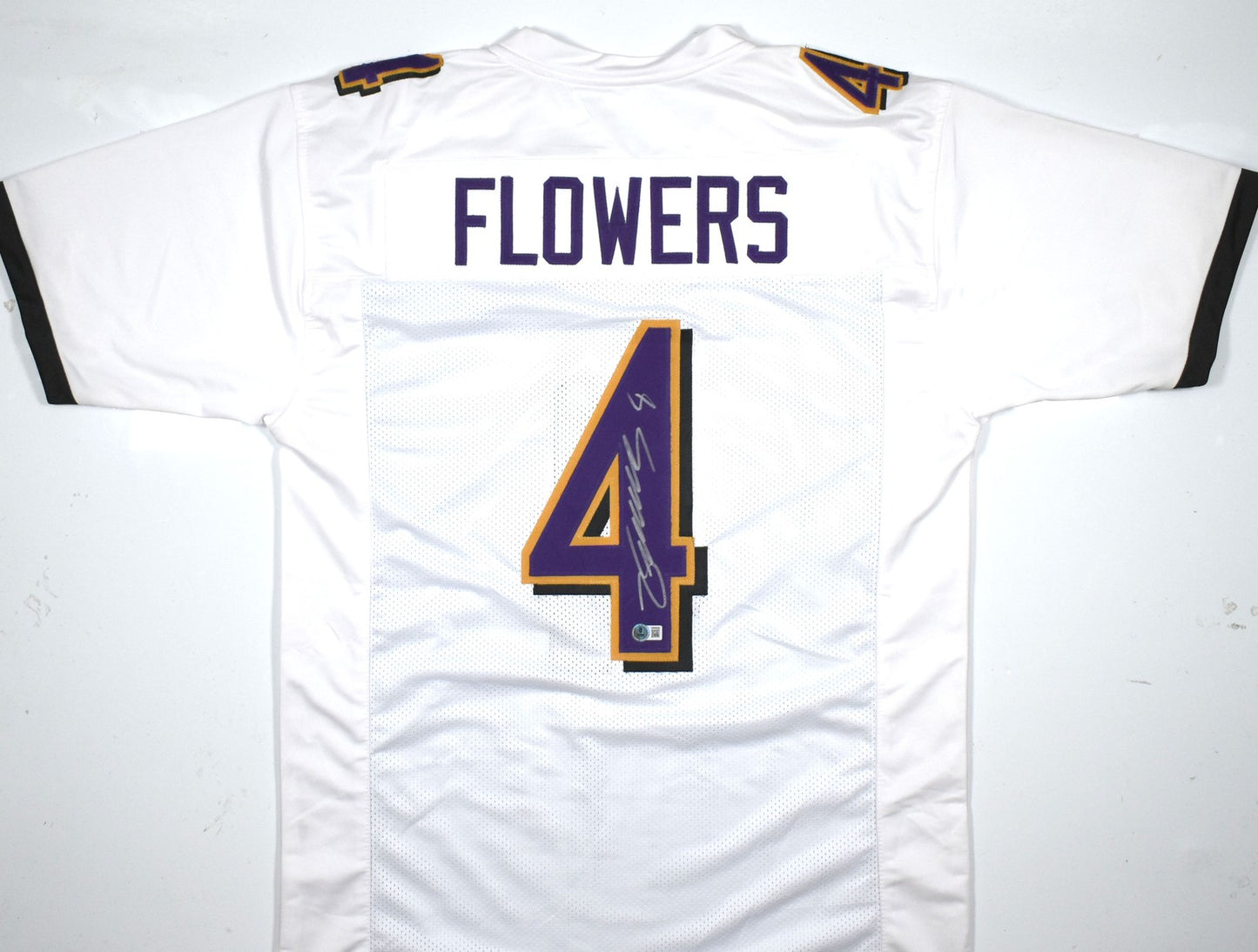 Zay Flowers Autographed Baltimore Ravens White Custom Jersey